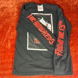 The Hundreds Friday the 13th horror Black Long Sleeve Tee with Red Graphic Trim